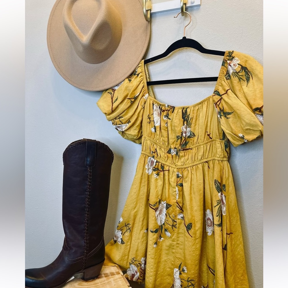 HYFVE Yellow Floral Mini Dress